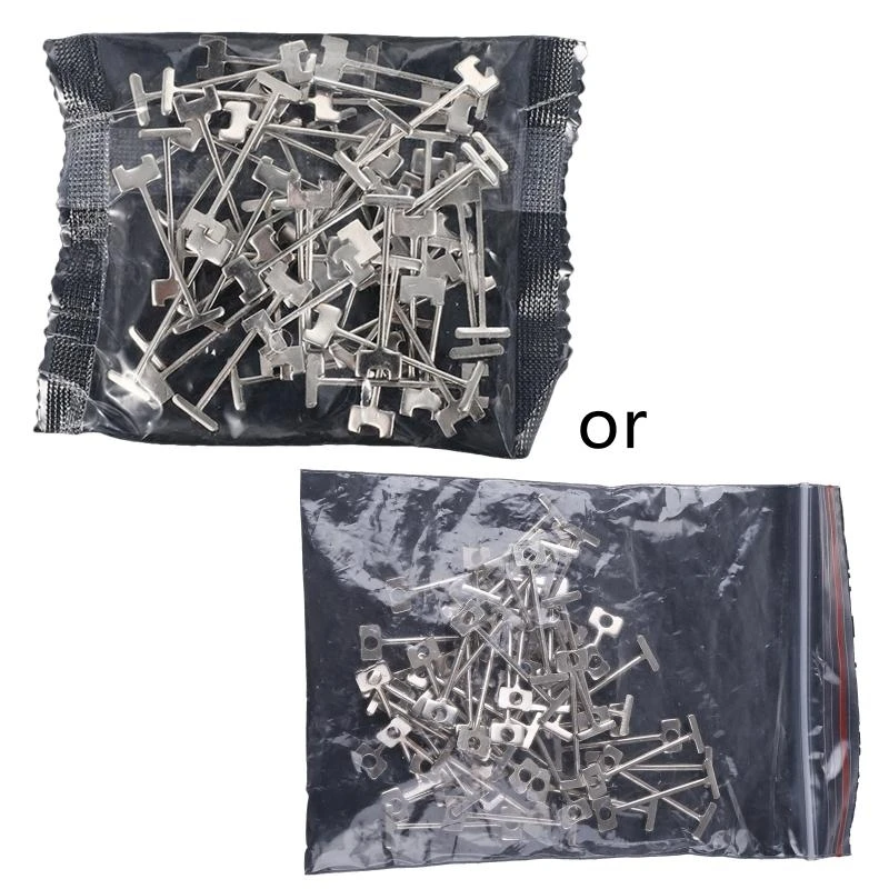 

652F 50 Pieces Tile Leveling System Practical Tile Leveling Steel Needles Reusable Replacement T-Pins for Floors Installation