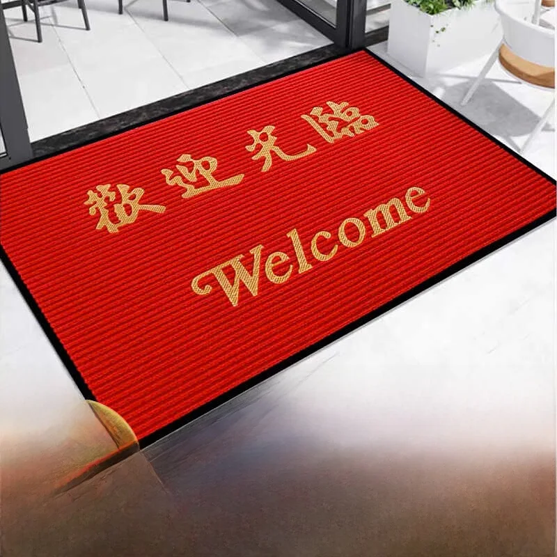 

Welcome Mat Double Stripe Entrance Carpet Anti-Slip Busin Office Hotel Door Mat Cuser Service Floor Rug 3G Brand