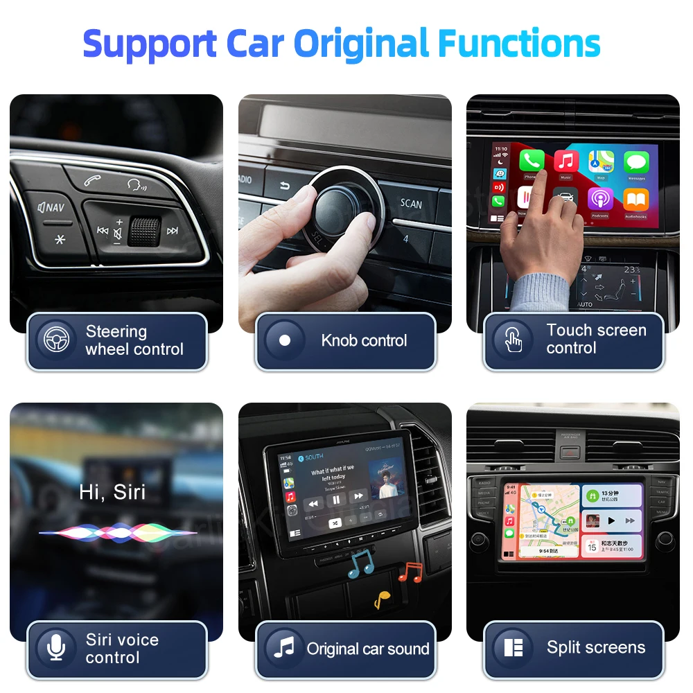 EKIY Android 13.0 QCM6125 Wireless CarPlay Android Auto Support Nexflix YT Mini Adapter With Wired Carplay For Nissan Volvo Audi