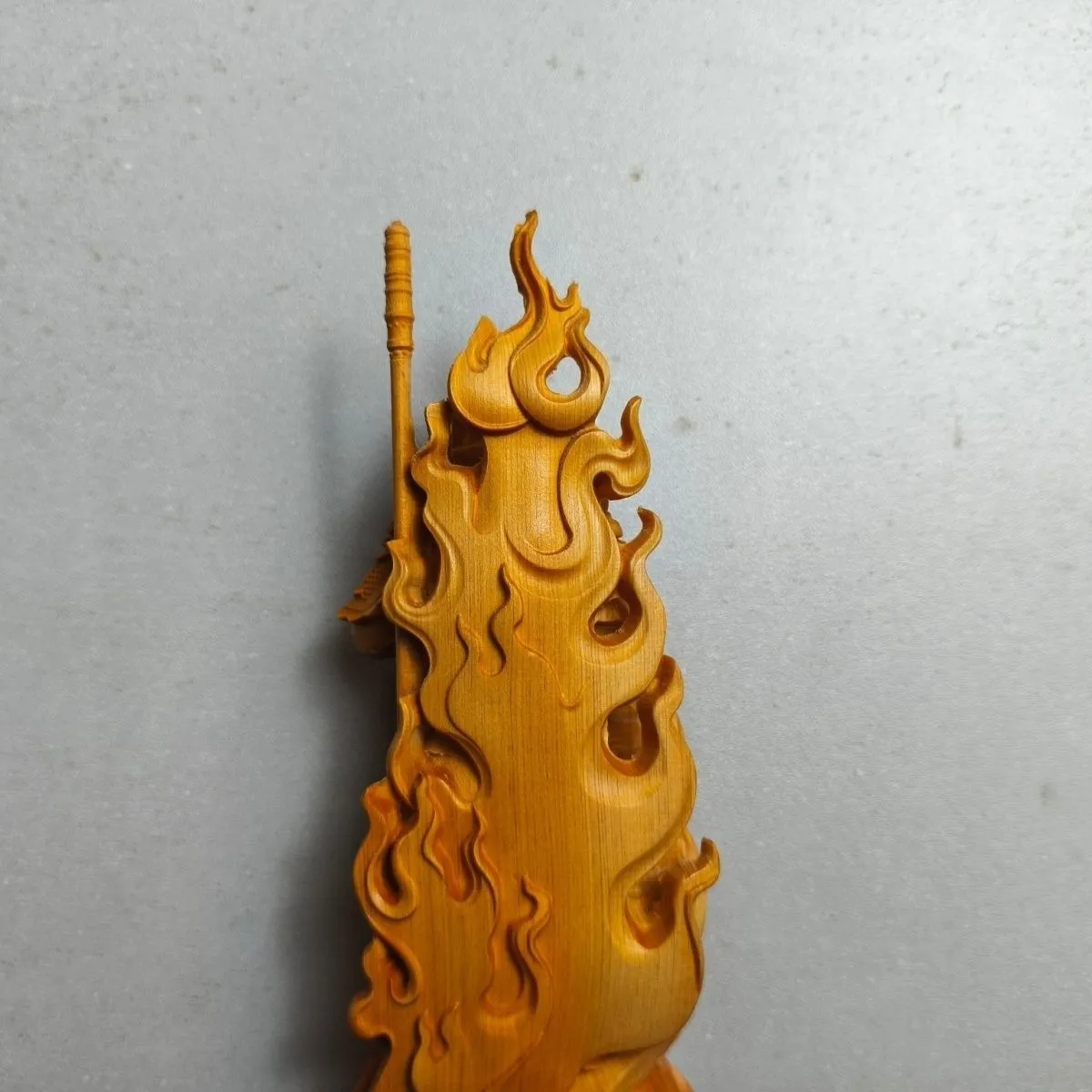 Boxwood Sun Wukong Guardian Figurine Qi Tian Da Sheng Buddhist Decor 12cm