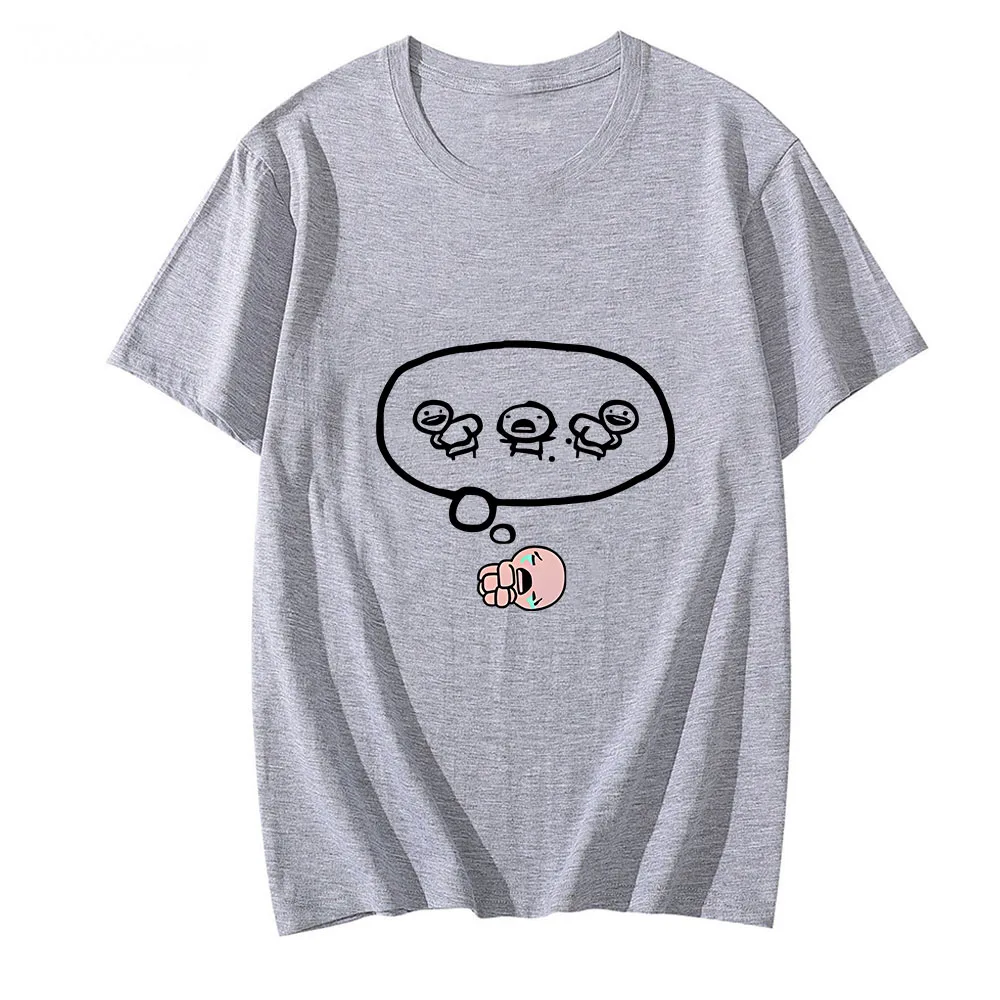 The Binding of Isaac Cartoon Shirts 100% Cotton Clothing Men Oversized Tshirt Kawaii Graphic T Shirt Summer Short Sleeve Tees