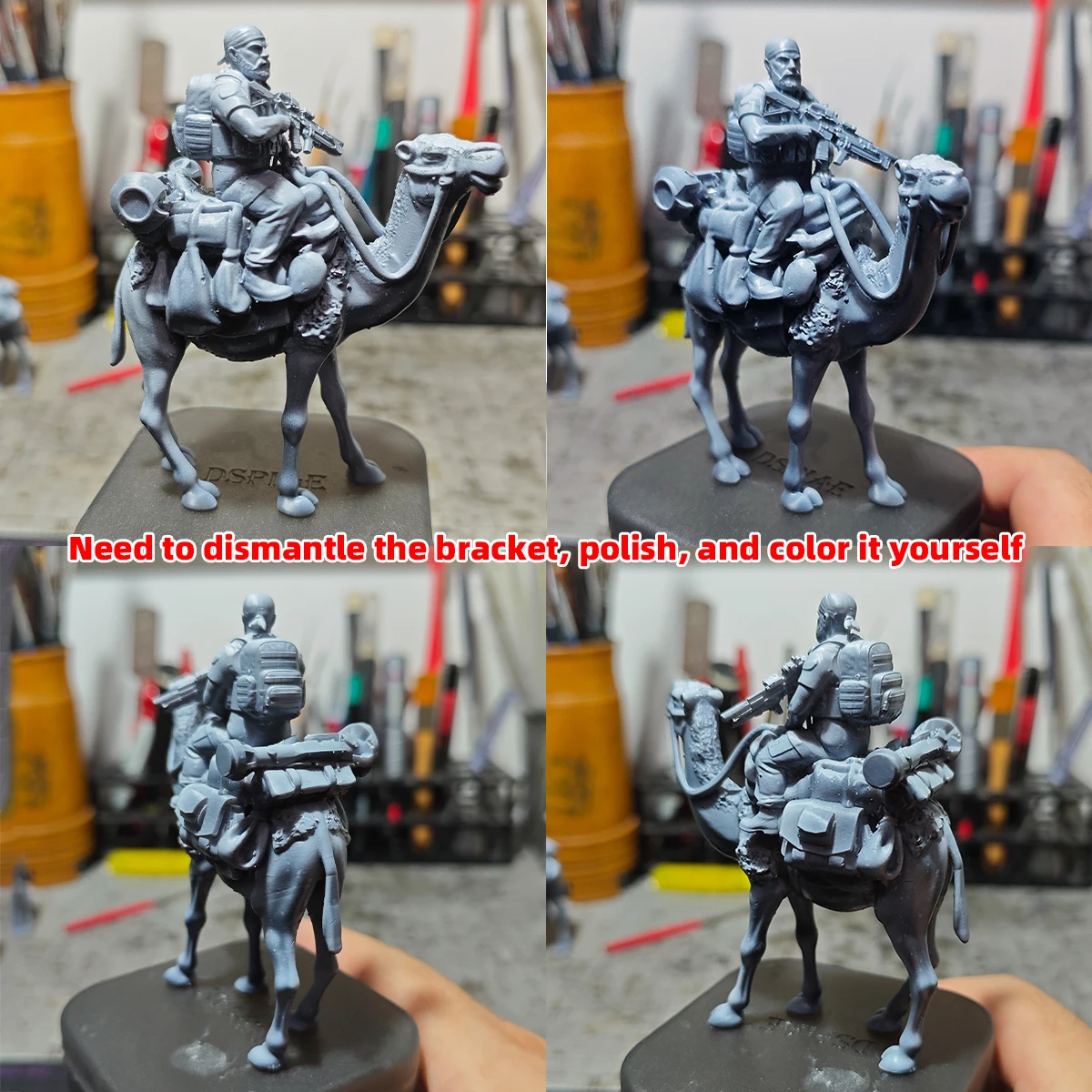 1/35 1/43 1/48 1/64 1/72 1/87 HO Maßstab Modellbausatz 3D Harz Miniatur Soldatenfiguren Diorama Unbemalte Kamel-Soldaten DIY – Detail 1