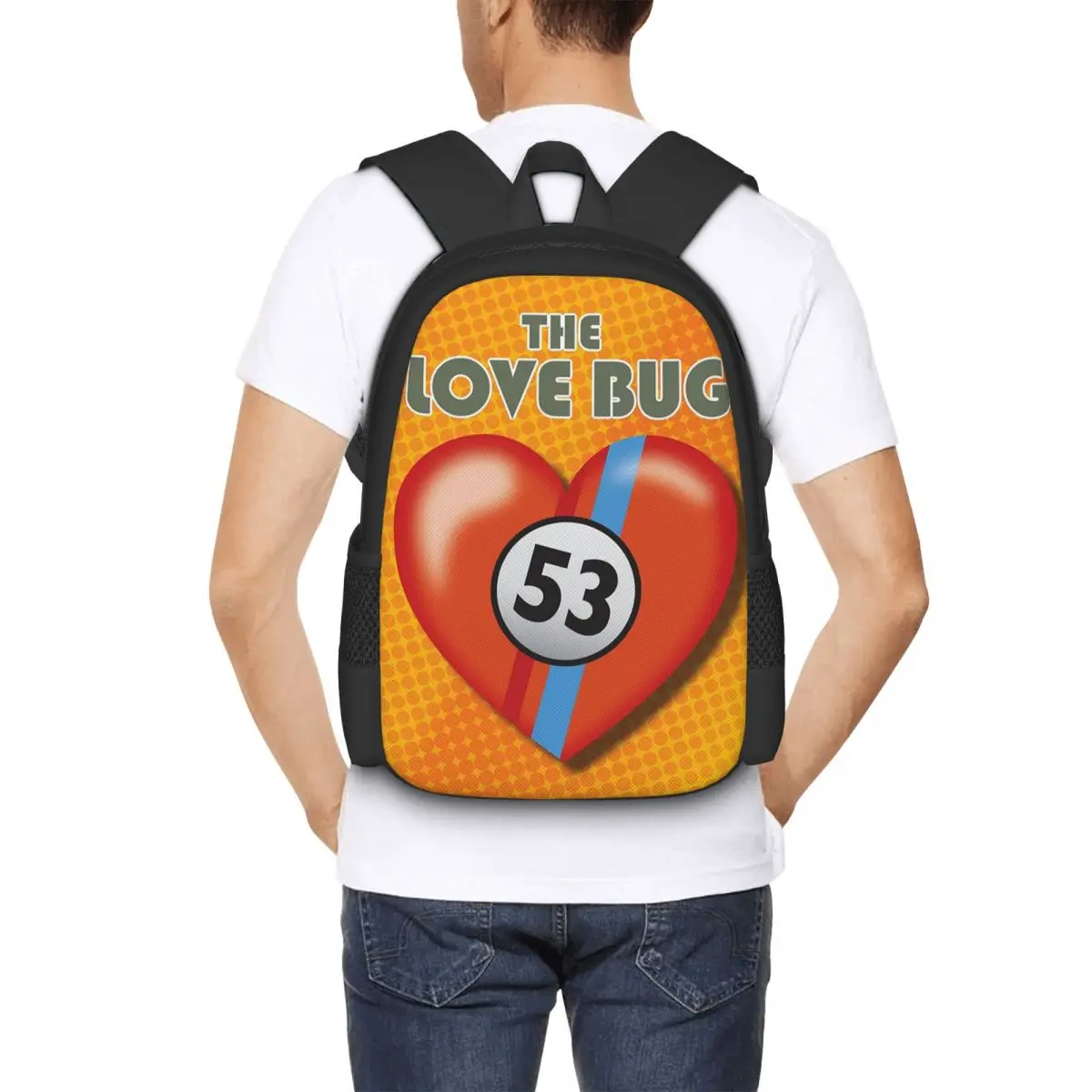 The Love Bug - Alternative Movie Poster Backpack Hot Sale Daypack Large Capacity BookBag School Bag Shoulder Bags for Men Women