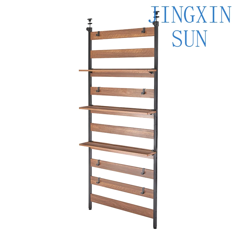 indomitable multi-layer movable lifting and landing bookshelf, hats and flower rack, nail-free and perforated-free storage rack