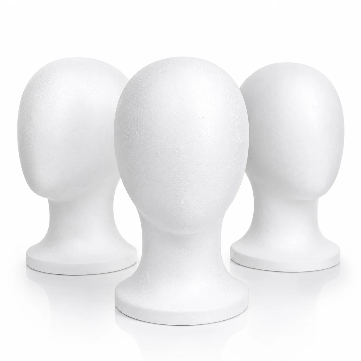 1 Pc 85g Lightweight White Styrofoam Mannequin Display Head, Multifunctional Stand Holder for Styling, Storing and Showing Wigs,