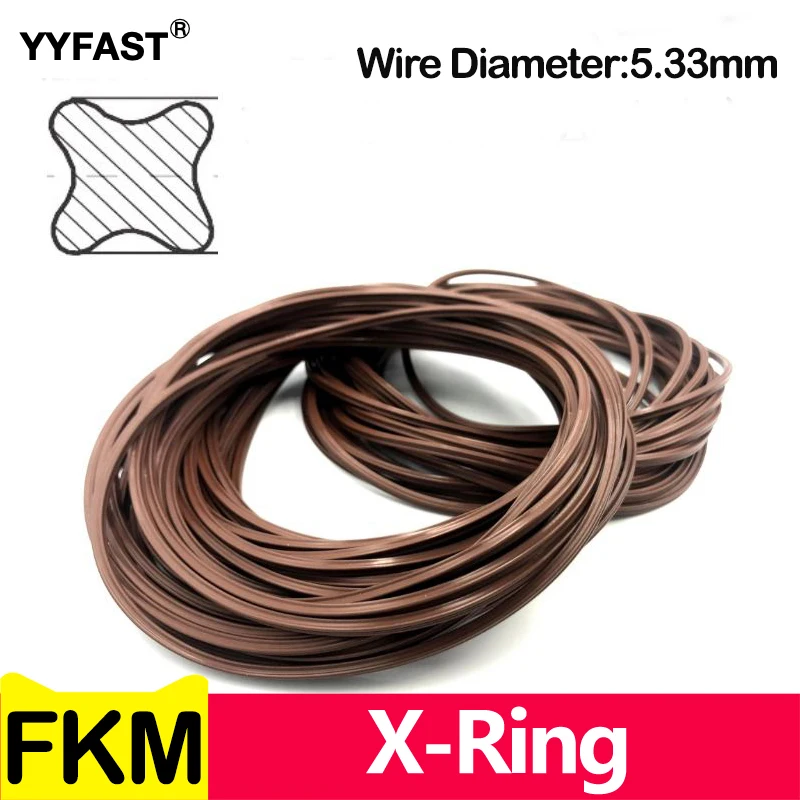 CS 5.3mm,FKM X-Ring,Four Lip Seal Ring,Fluoro Rubber,for Hydraulic Cylinders,Pistons,Piston Rods.Inner Diameter10.46-658.88mm