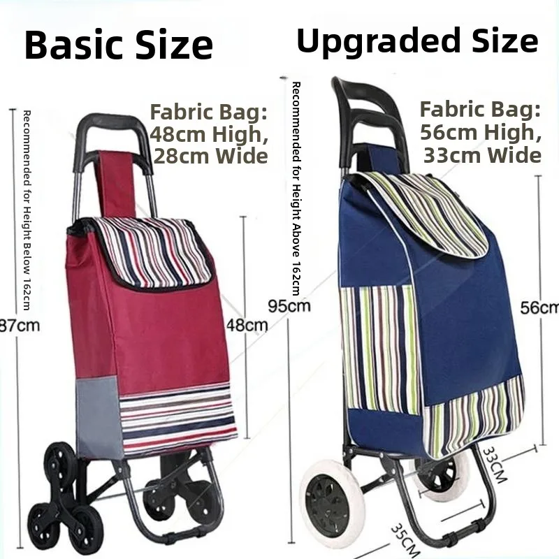

Portable op Bag with Wheels Staing Vegetable Bung Cart Home Use Two-Way Foldable Hand Pulling Stainl Steel