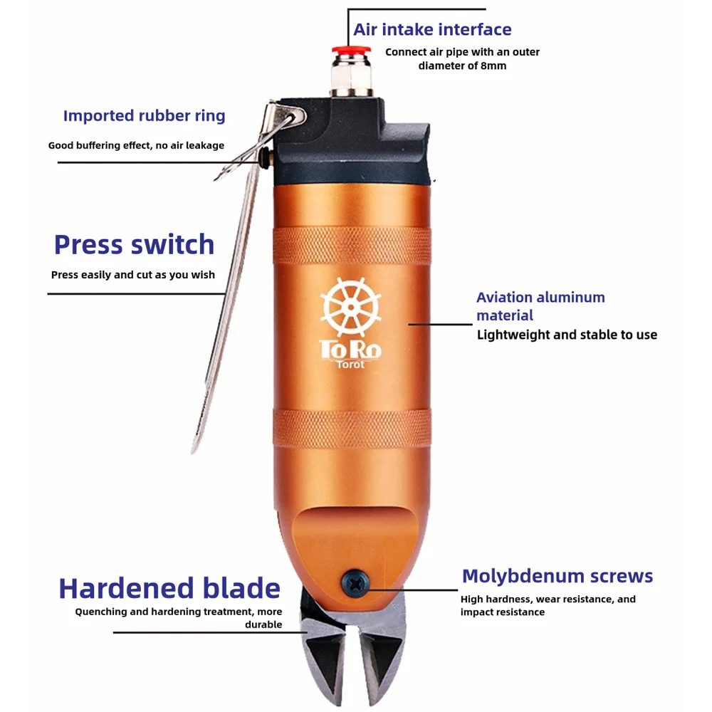 Pneumatic Scissors High Speed Hard Sharp Cutter Cutting Tools for Metal Wire Plastic Electronic Component PVC Nipper Clamp