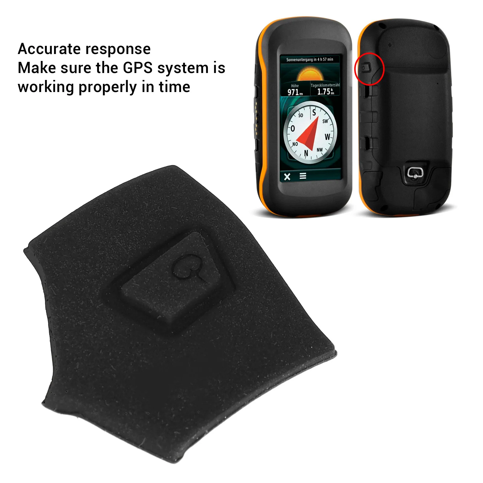 Rubber Power Button Replacement for Garmin Montana 600 610 650 650t 680t Comfortable Touch Lightweight GPS Power Button