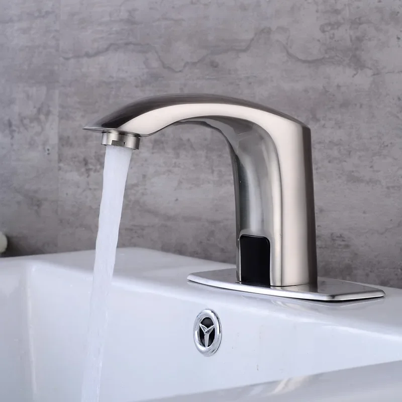 Bathroom smart touchless faucet automatic sensor infrared water mixer tap black for wash basin