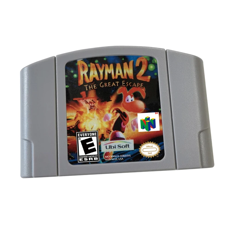 Reproduction Game Card Cartridge Rayman 2 The Great Escape N64 for Nlnten d0 Retro Console US  And EU Version