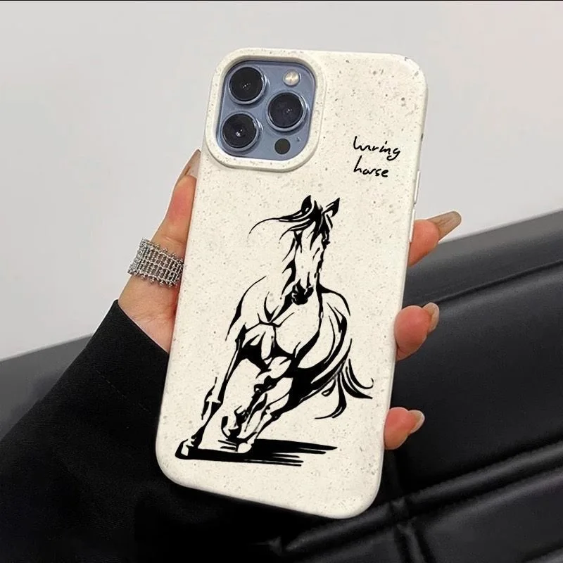 

horse shockproof phone case for iphone 17 pro max 16 plus 15 14 13 11 silicone back cover for iphone 12 pro xr xs x 8 7 se2 se3