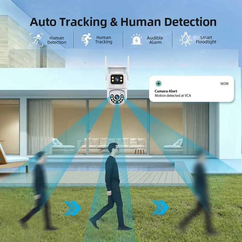 B03B-Wireless Security Camera 6MP HD Dual Lens External Wifi Camera Auto Tracking Street Surveillance Camera