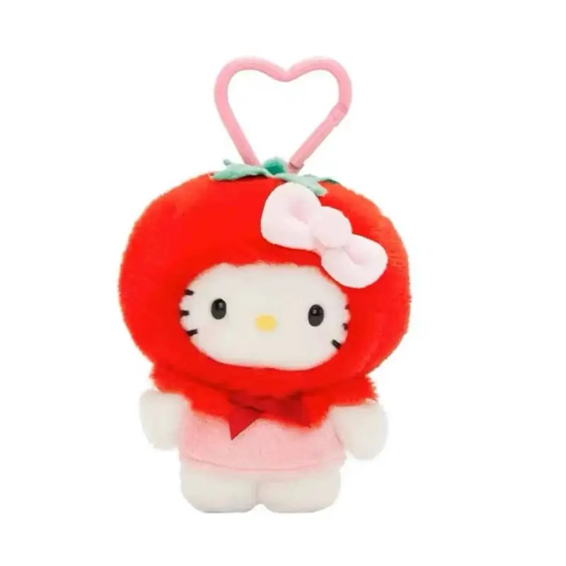 Hello Kitty sleutelhanger knuffels Sanrio groenten en fruit hanger Anime Kuromi pluche sleutelhanger schattige pop rugzak hanger