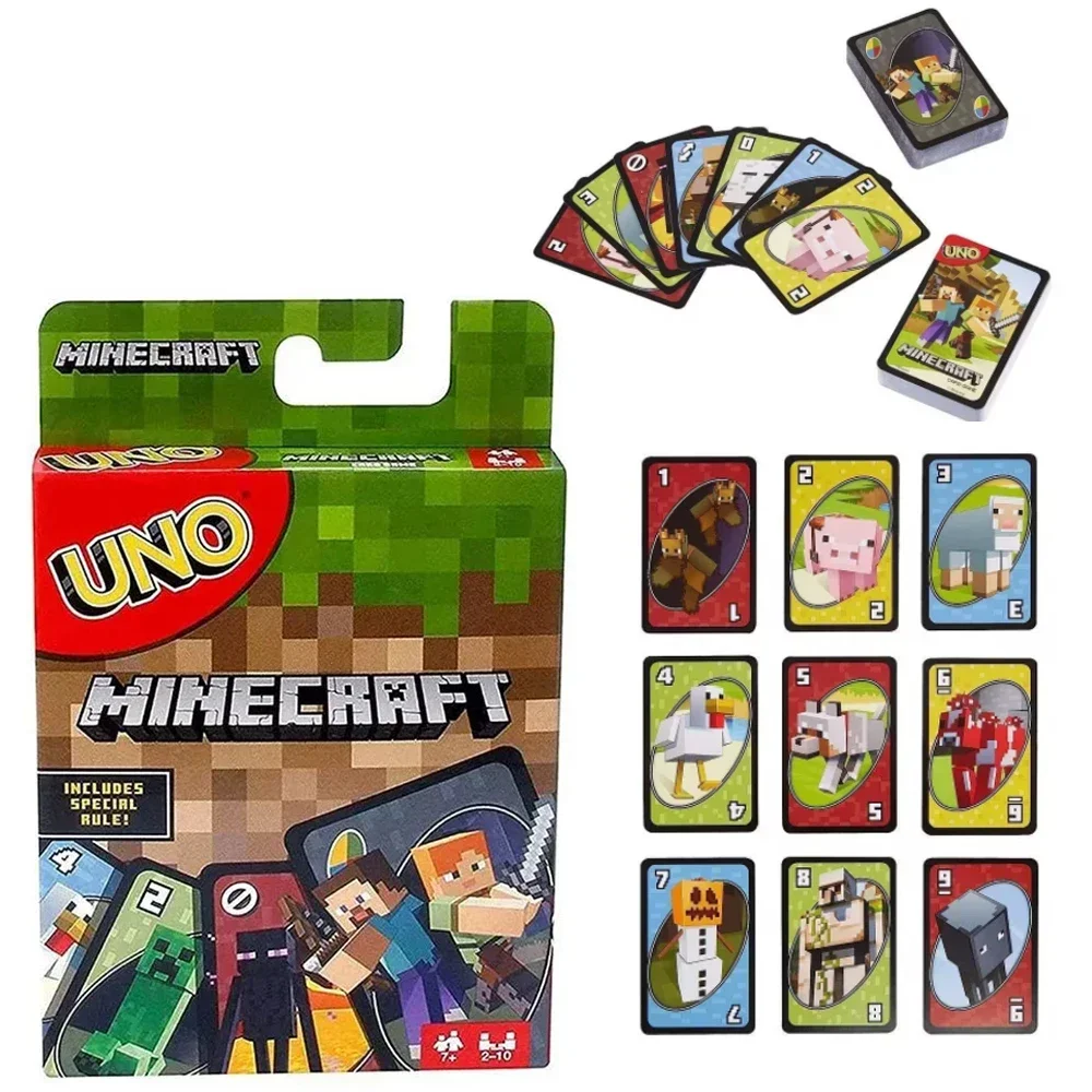 UNO Card Minecraft Solitaire Multiplayer Entertainment Card Game Super Fun Parent-Child Interaction Puzzle Poker