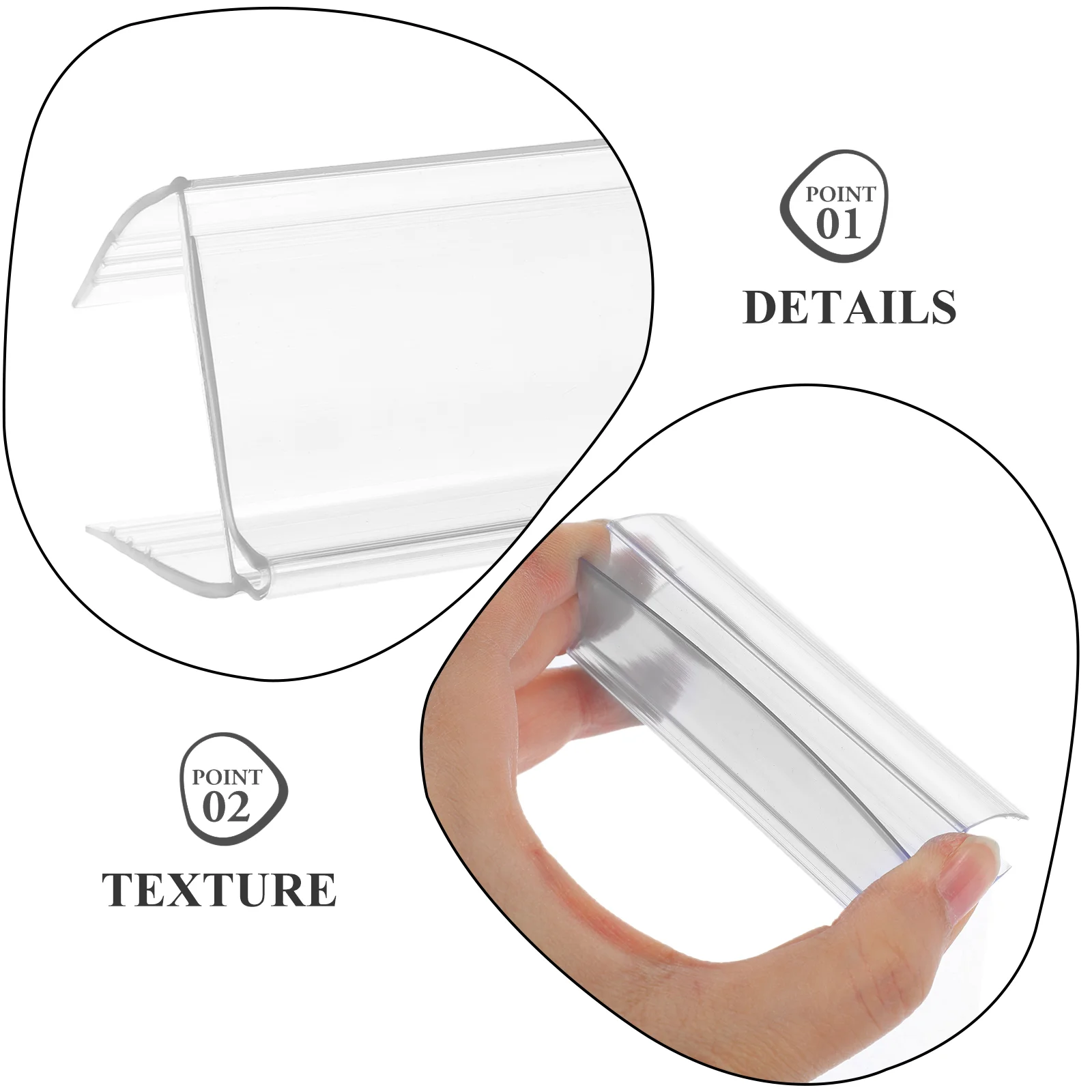 6 Pcs Label Slot Sign Display Holders Rack Shelf 8 Cm Merchandise Wear-resistant Stand Store Price Tag Acrylic Stable Shelves