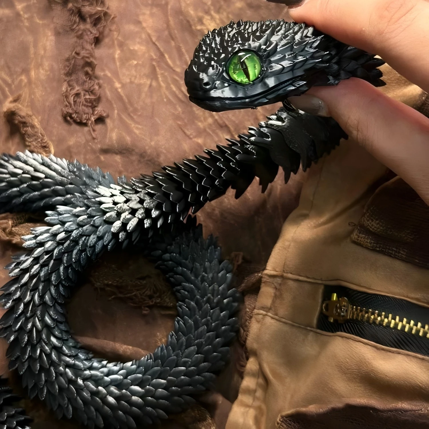 3D Printed Snake Movable Joint Fidget Toy Figurine Simulation Snake Office Desktop Ornament 2025 New Year Gifts Crafts Gift