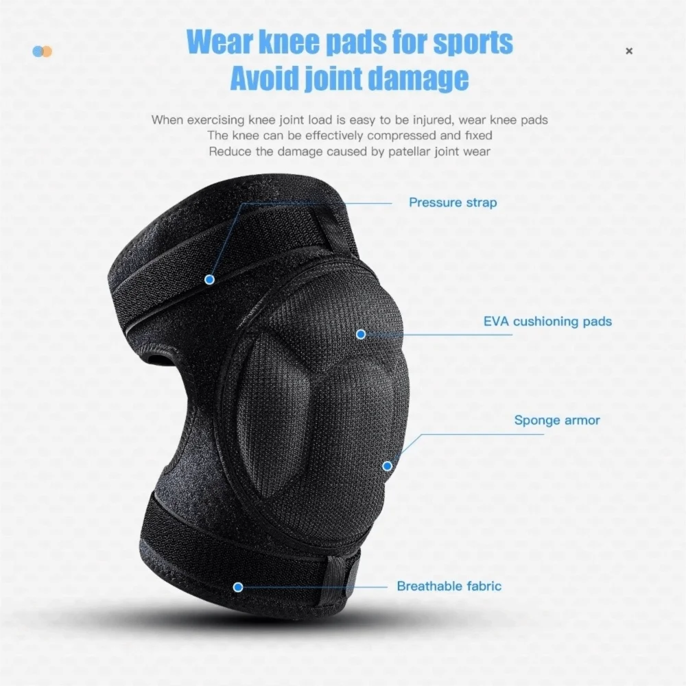 1pc Anti Slip Sports Knee Pads Thickened Collision Avoidance Anti-Slip Knee Pads Thick EVA Foam Thickened Knee Pads Basketball