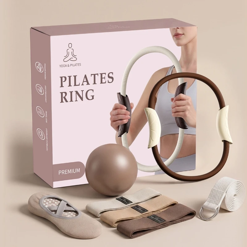 1 set Pilates Ring Yoga Magic Circle, Fitness Training Stretch Ring for Body Toning, Home Workout Exercise Tool, Gift for Women
