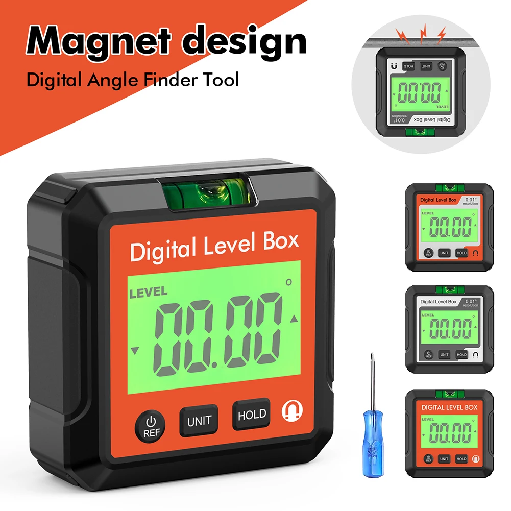 Misuratore di angolo di livello digitale per taglio di precisione Base magnetica per conversione angolare e pendenza per la riparazione di automobili