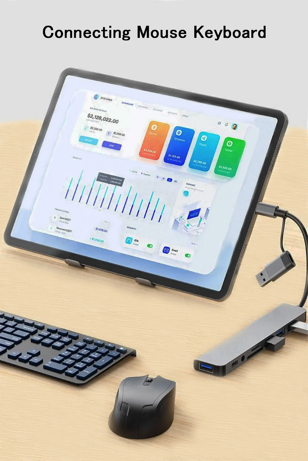 8-in-1-USB-Expander-HUB-USB-Verteiler mit 2 USB 3.0-, 2 USB 2.0- und 1 USB-C-Anschlüssen, TF/SD-Karte, geeignet für Laptops, PC, MacBook – Detail 5