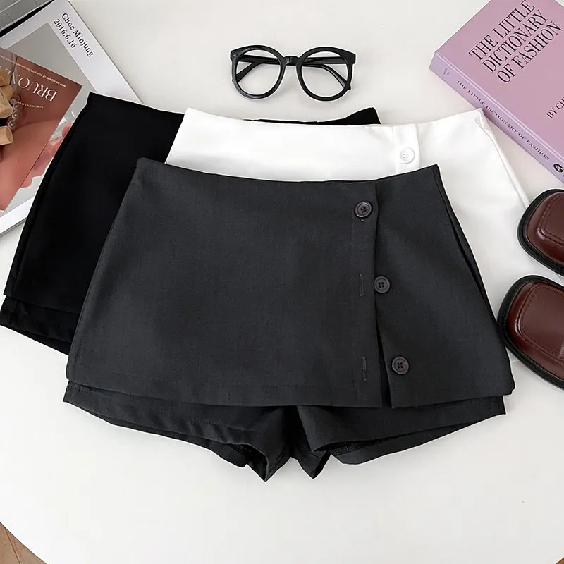 Women's Black Gothic Blazer Skirt Y2K Gyaru Short Skirt Single Breasted High Waist Skort Bodycon A-line Skirt for Women Summer