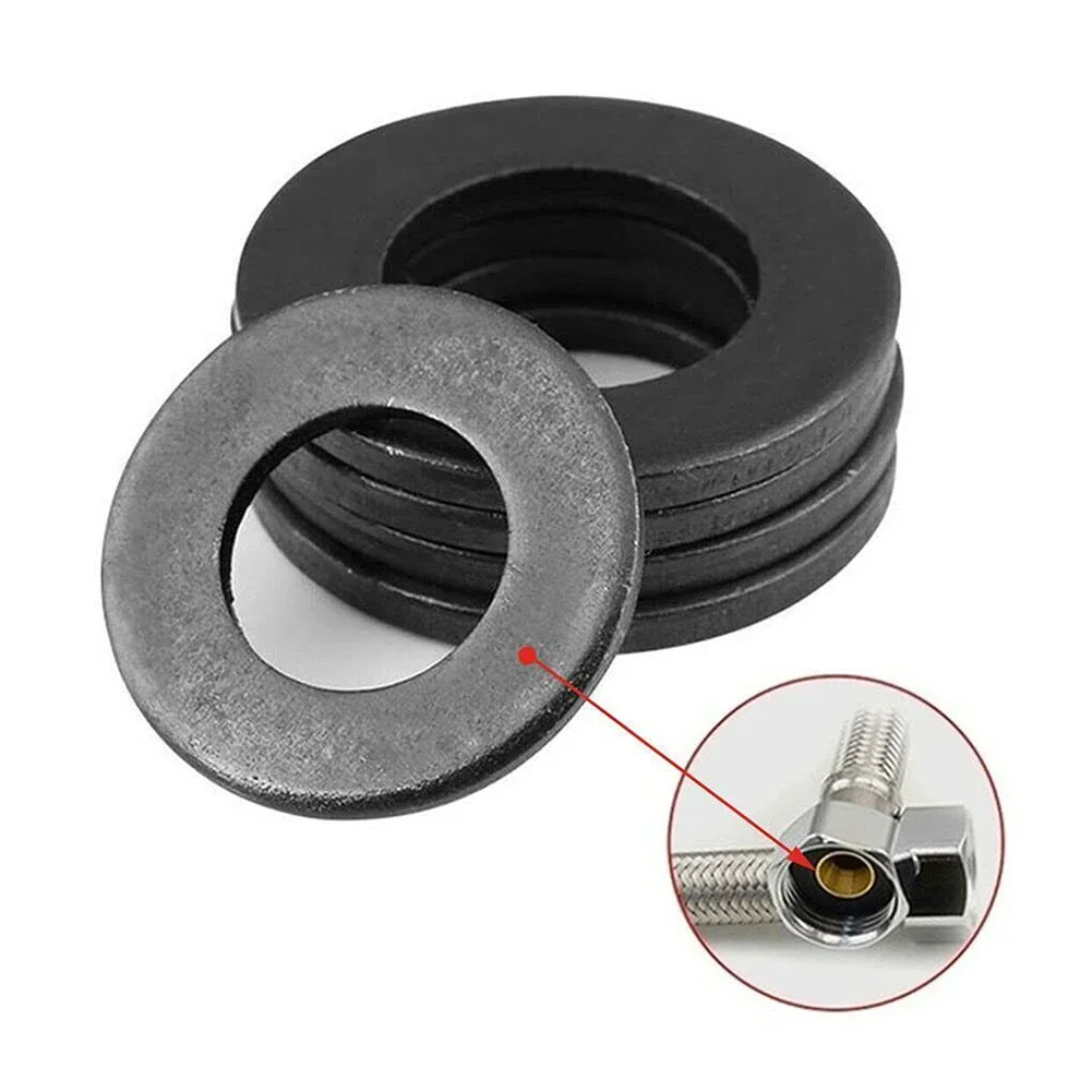 10pcs1/2 Inch Flat Spacer Plumbing Faucet Washer Rubber Silicone Sealing Gasket For Hose Splitter Shower Head Water Pipe