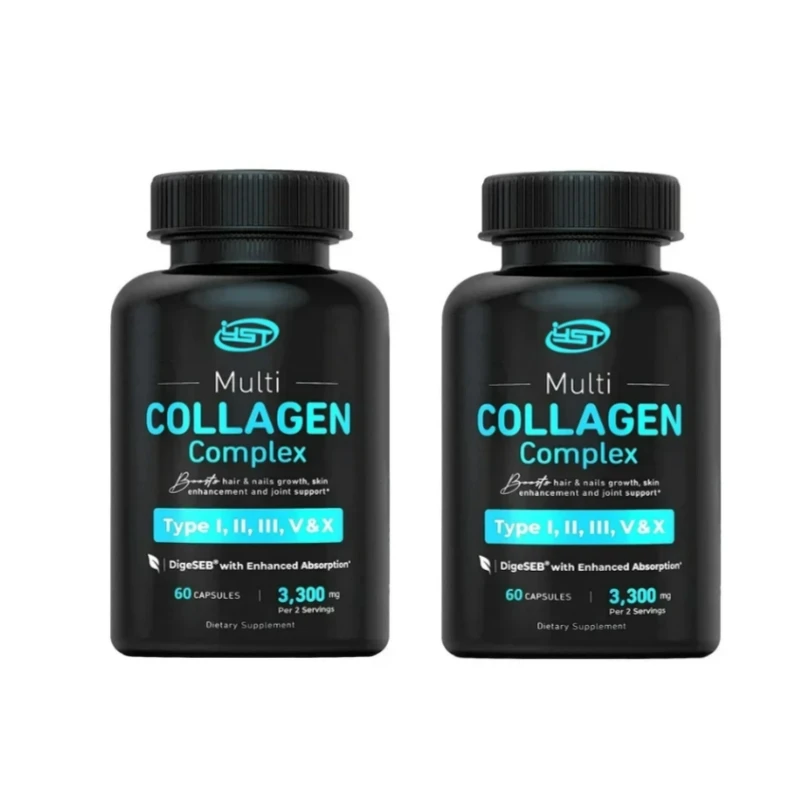 Male and Female Vitamin Collagen - Type I, II, III, V, X Various Collagen Pills - Grass Feed, Non Transgenic -60 Capsules