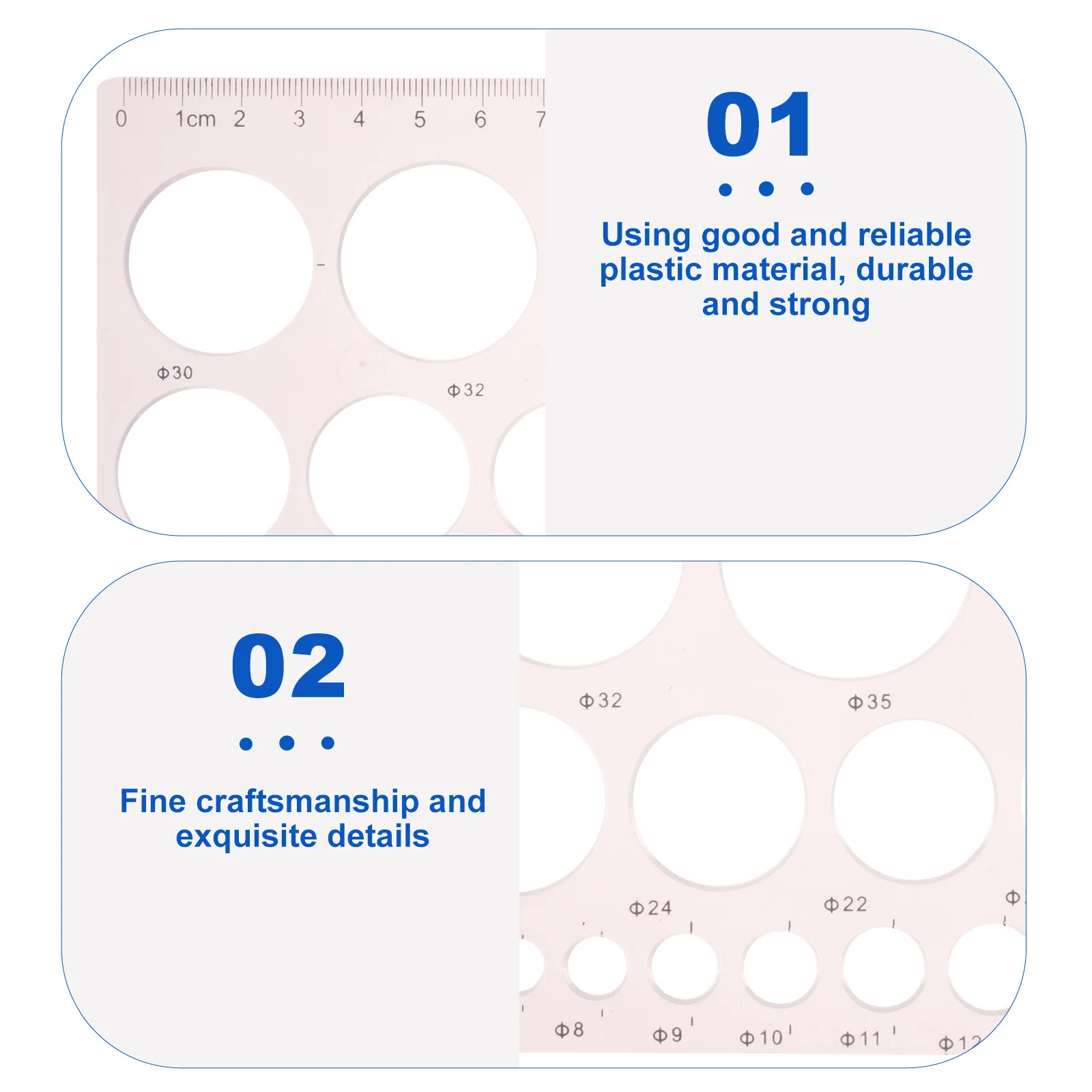 6Pcs 전문 드로잉 템플릿 눈금자는 학생을위한 다기능 측정 도구 교사 학생 드로잉 템플릿