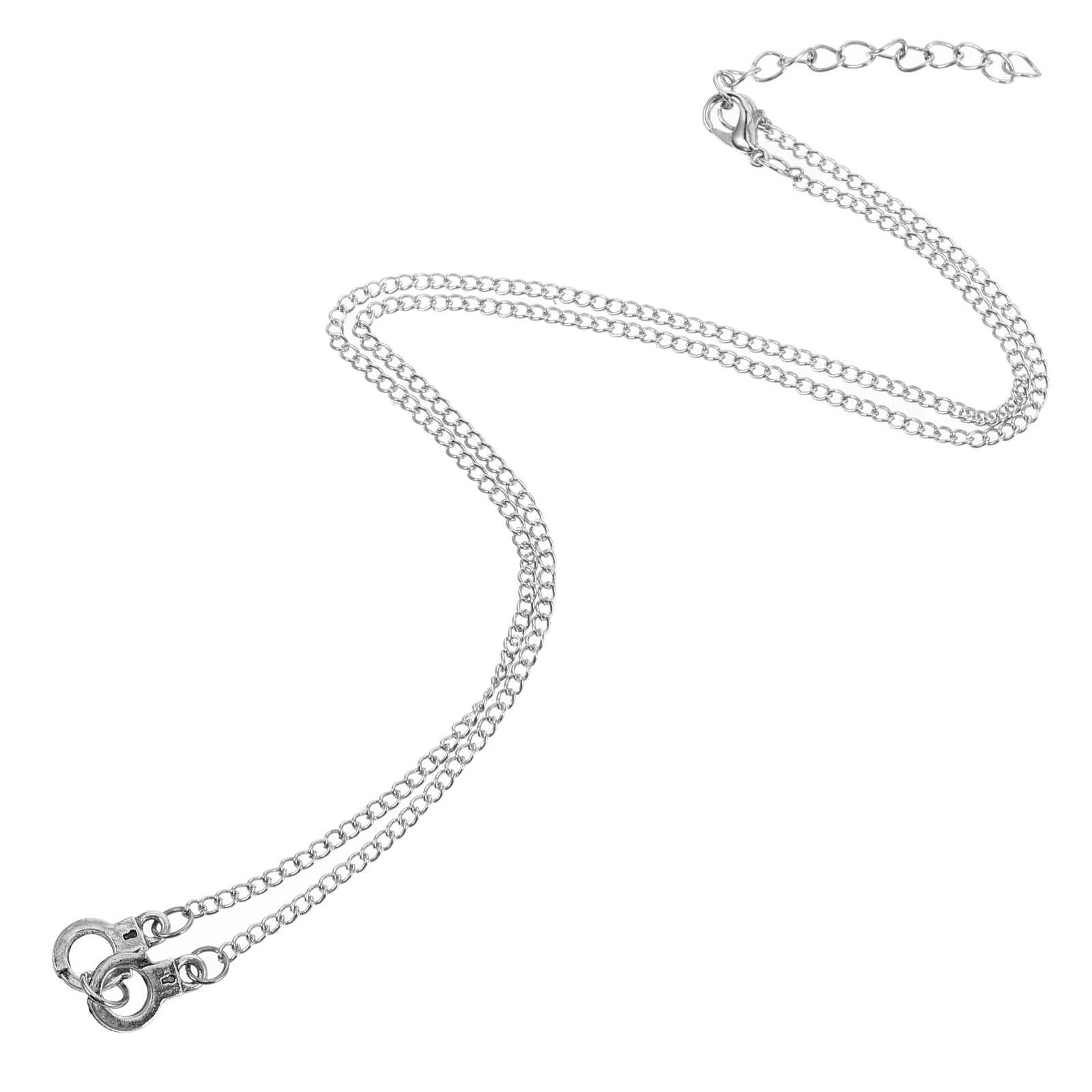 Naszyjnik kajdanki w stylu punk rock, łączony łańcuszek, retro vintage design, biżuteria na Halloween, gotycki choker.