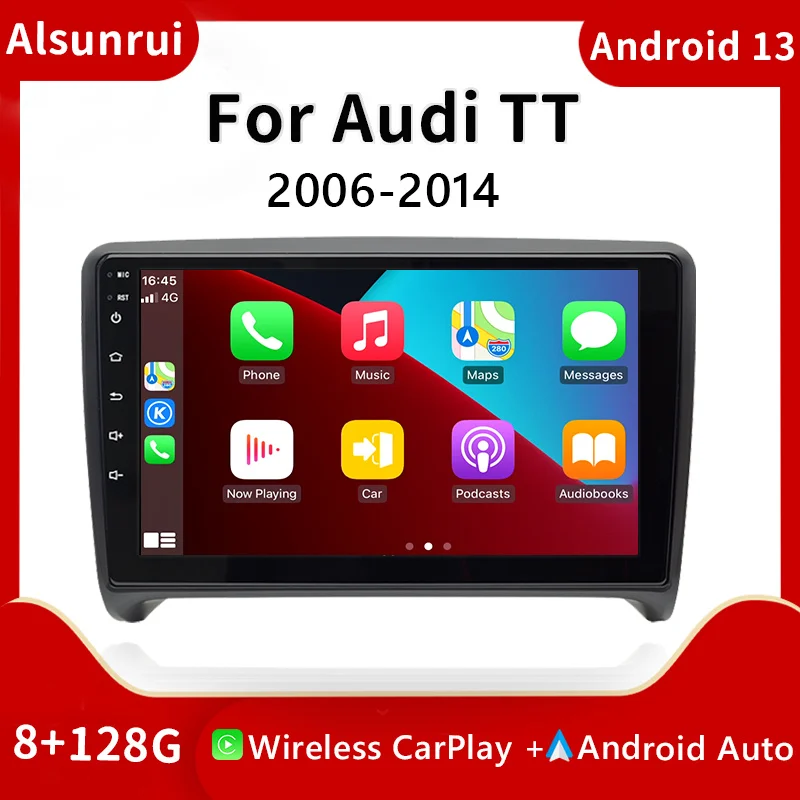 9'' Android 13 Car Multimedia Player For AUDI TT MK2 8J 2006 2007 2008 2009 2010 2011 2012014 Radio Audio Navigation