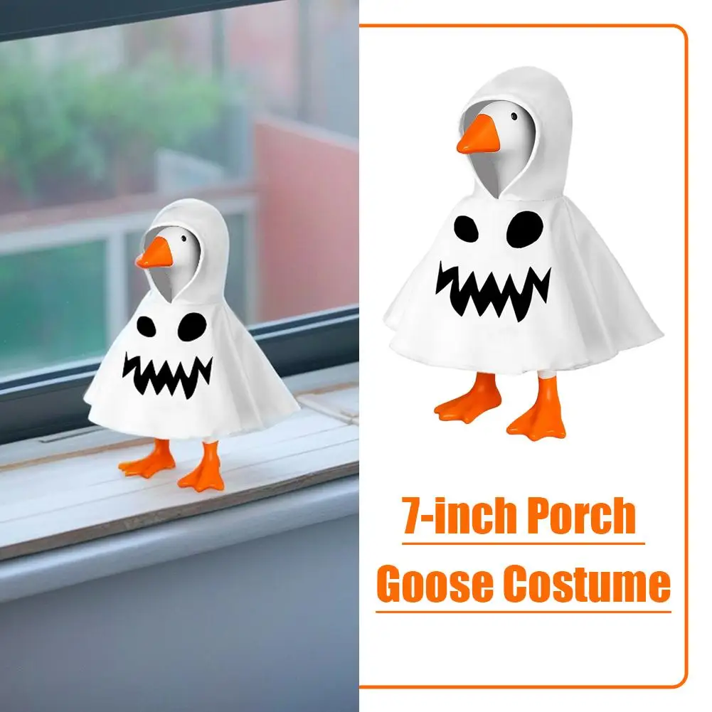 

Рождественский наряд гуся на крыльце, красная толстовка с капюшоном, настольный декор для праздника, забавные аксессуары для мини-гусицы для рабочего стола