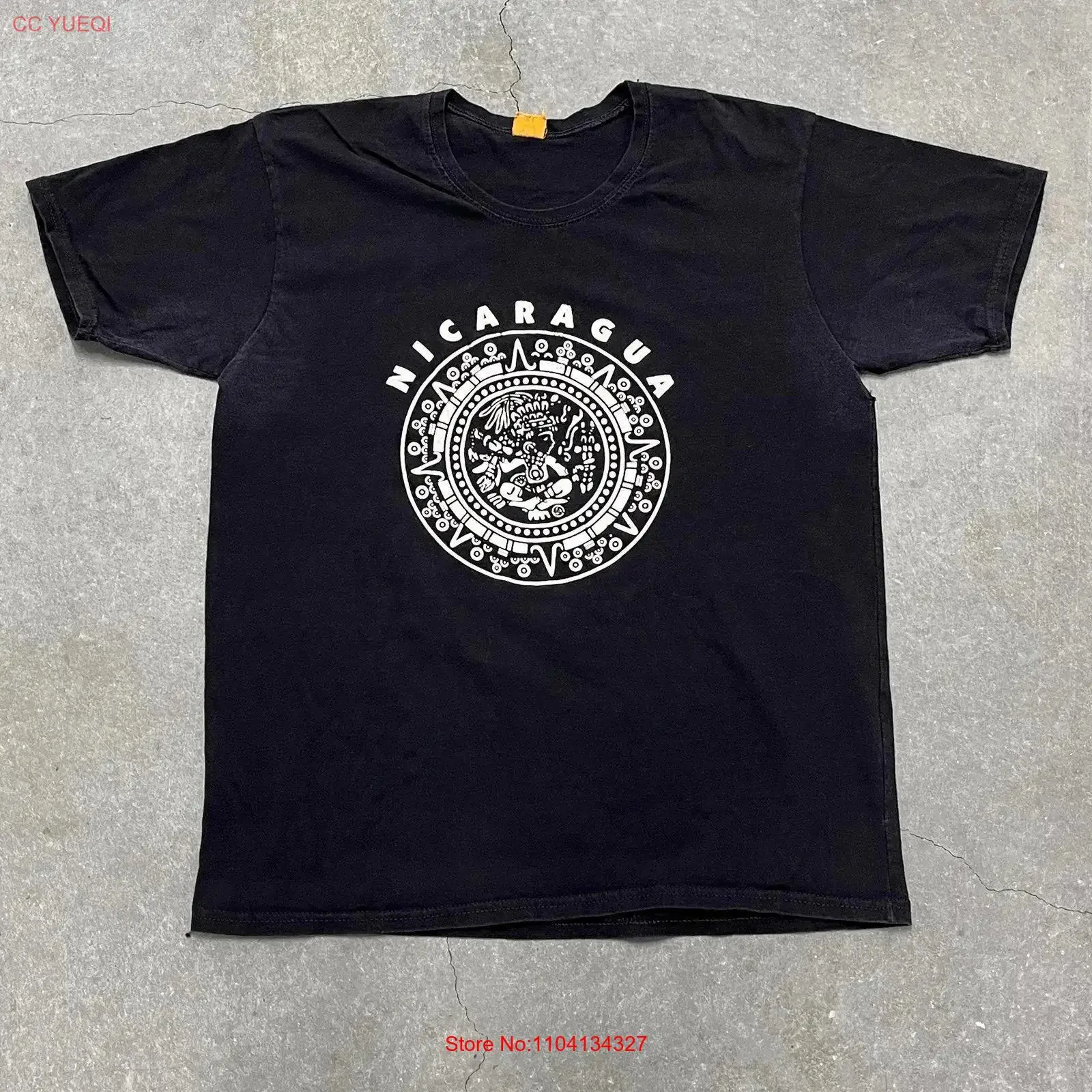 VTG Nicaragua Mayan Aztec Logo T-Shirt Vintage Washed Soft Stylish Casual Unisex Designer-Kleidung Streetwear Vielseitige Grafik