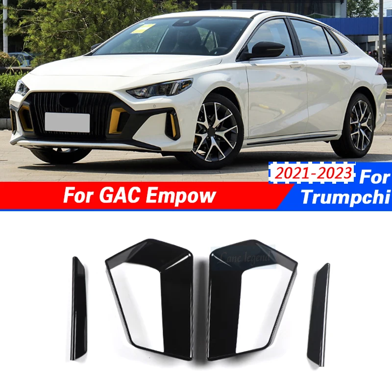 Exterior Accessories Front Fog Lights Lamps Eyelid Eyebrow Decoration Cover Trim 4PCS For Trumpchi GAC Empow 2021 2022 2023