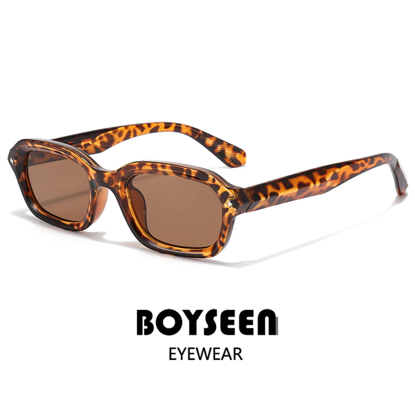 BOYSEEN Beach النظارات الشمسية رجل الصيف البرتقالي نظارات شمسية UV400 إطار ضيق مربع فاسق النظارات الشمسية تظهر