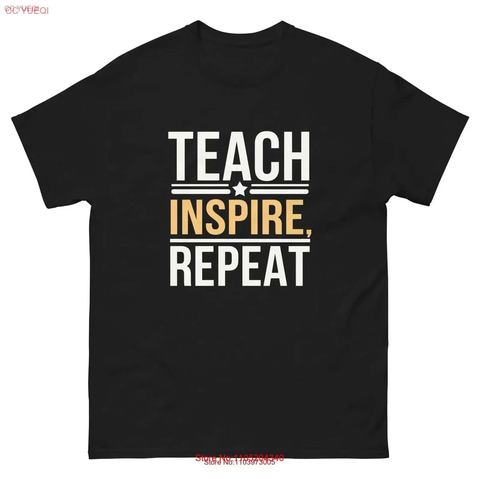 Teach Inspire Repeat T Shirt Motivational Teacher Inspirational Quote Positive Message Top Casual vintage Washed