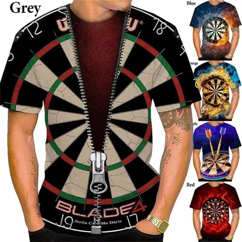 Neue Darts Grafik T-Shirts für Männer 3D-Druck Dart werfen Spiel T-Shirt Top Mode Kurzarm Herren lustige T-Shirt Streetwear