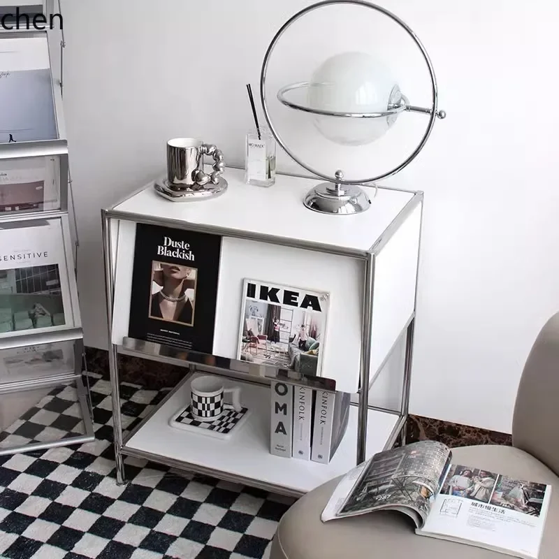 

YFY Bedside Table Modern Minimalist Module Storage Sofa Side Cabinet Stainless Steel Small