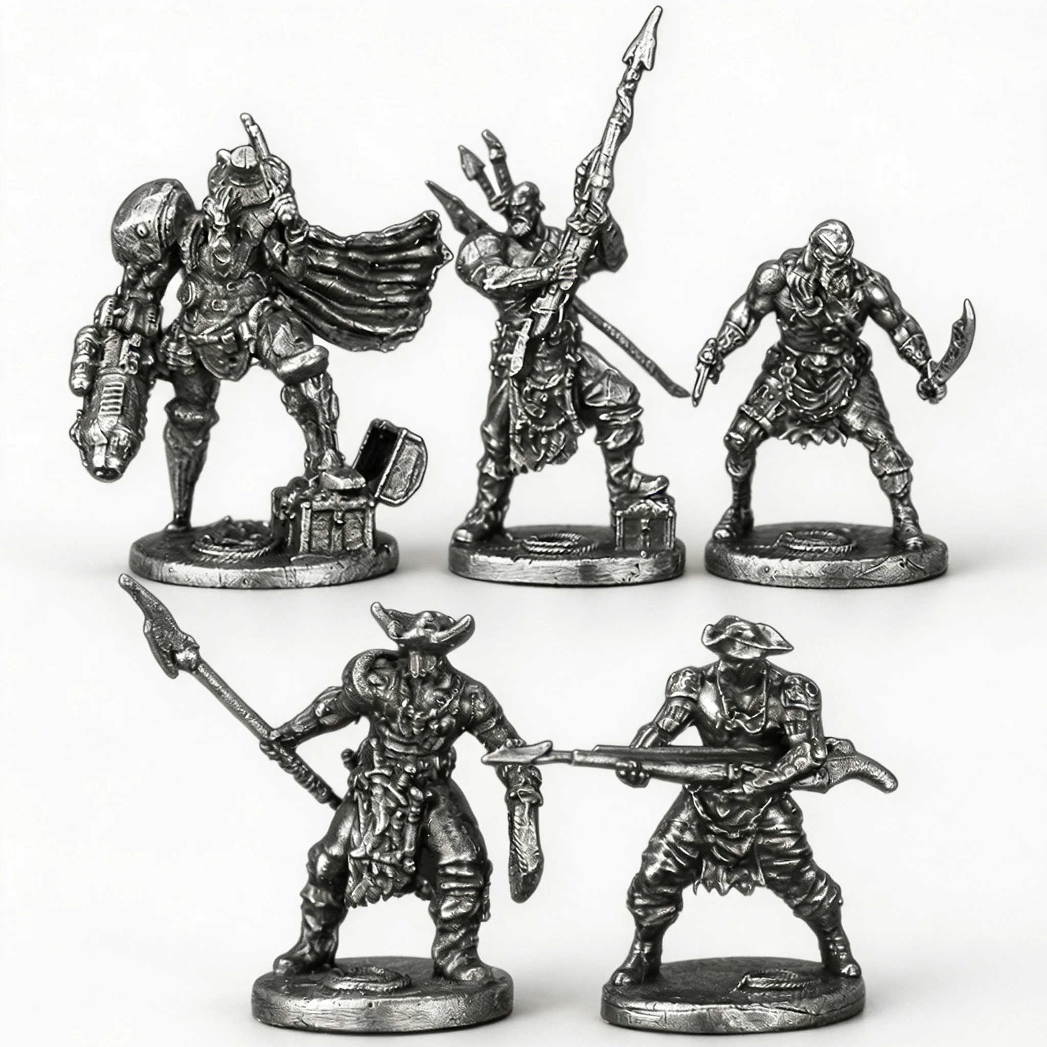 Nickel‑Silver Iron Brand Crew Miniature Figure Toy Gift Tabletop Game Ornament Chess Piece