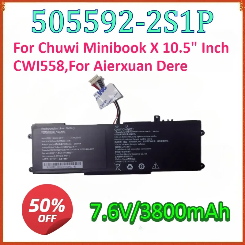New 505592-2S1P 2ICP5/55/92 7.6V 3800mAh Laptop Battery For Chuwi Minibook X 10.5