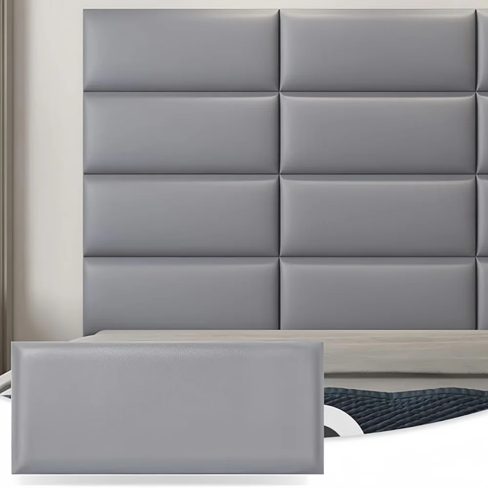 1 Panel de Cabecera Tapizado Autoadhesivo, Paneles Acolchados para Pared, Anticolisión 3D, para Cabecera de Cama Montada en la Pared, para Cama Matrimonial