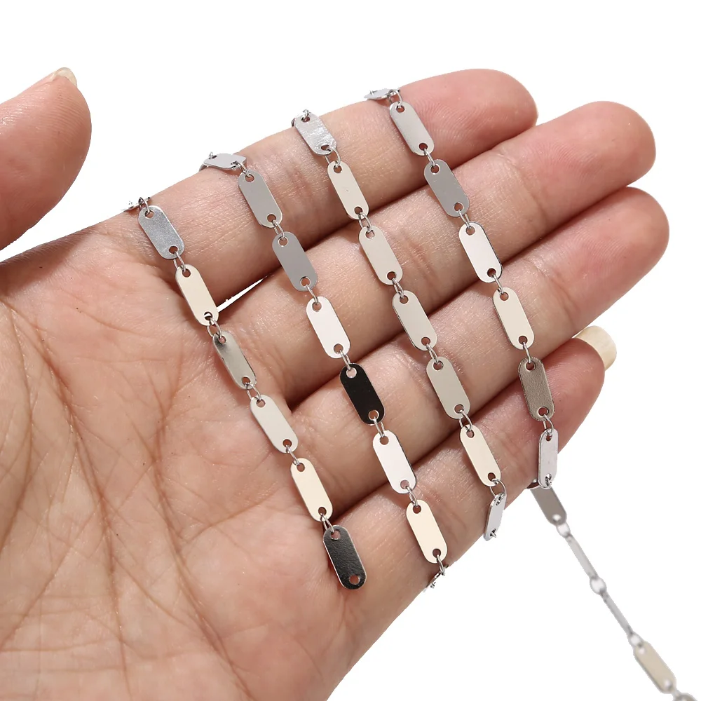 1 Meter Stainless Steel Soldered Gold Long Rectangle Link Chain DIY Women Necklace Chains for Making Women Gifts