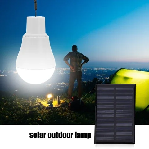 Portable LED Sensor Bulb Light, Solar Powered Energy Night Light, Auto On/Off, Smart Emergency, Outdoor Camping Tent Lighting, 1