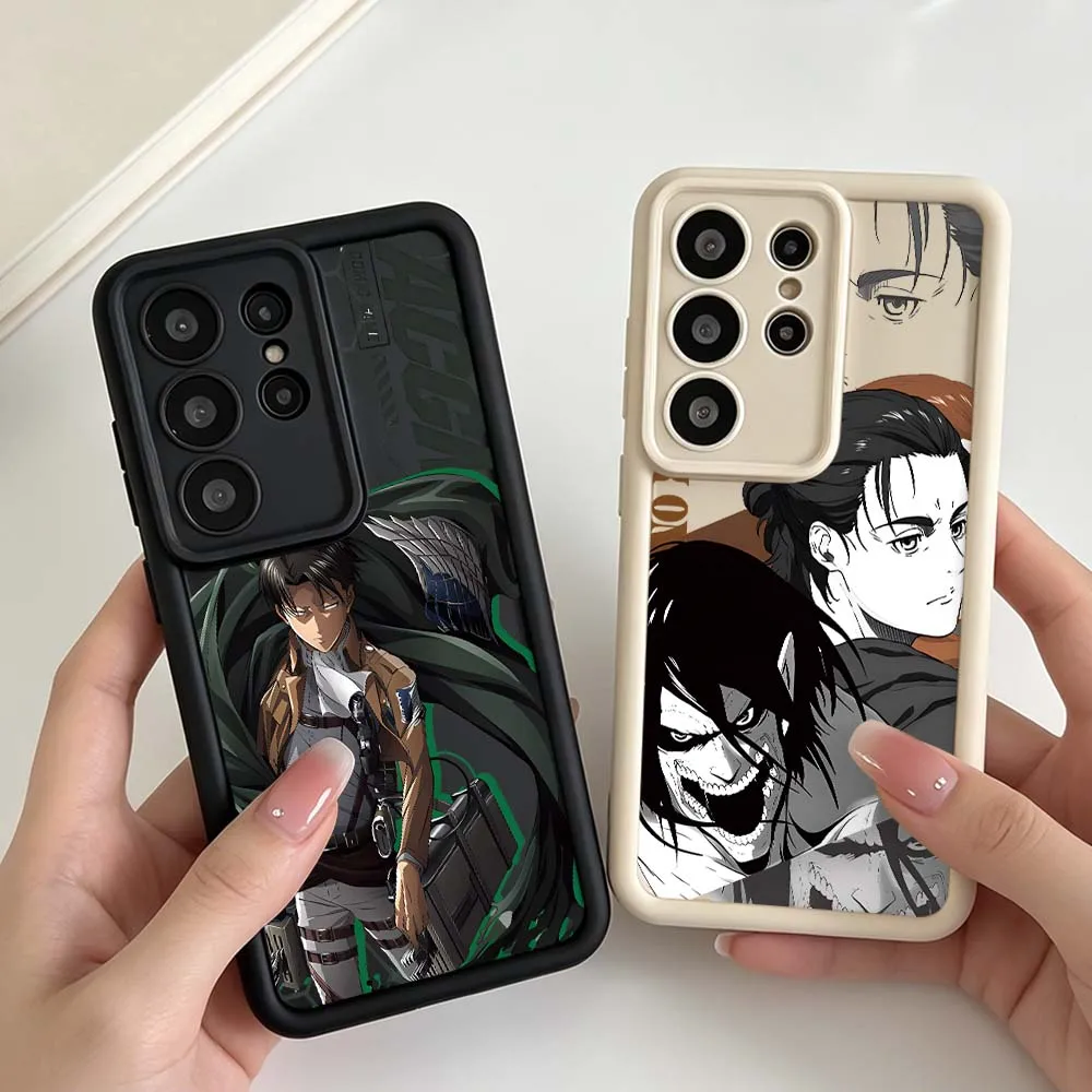 Comics Attack On Titan Luxury Phone Case For Samsung Galaxy S26 S25 S24 S23 S22 S21 S20 Note 20 Ultra Plus FE 5G Eye Ladder