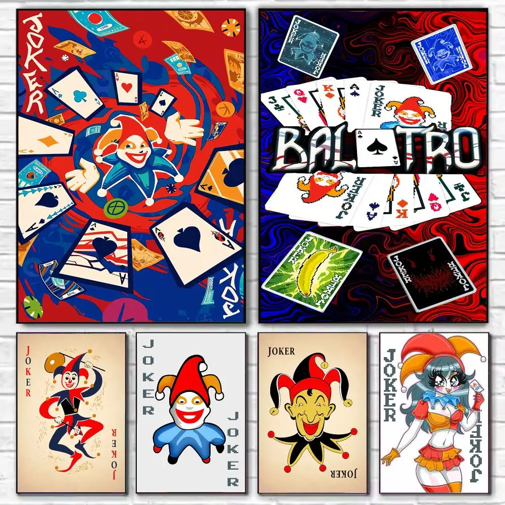 Game Joker B-Balatro retro card Poster HD Decorative Wall Art for Living Room Bedroom Café Stylish Home Décor Gift