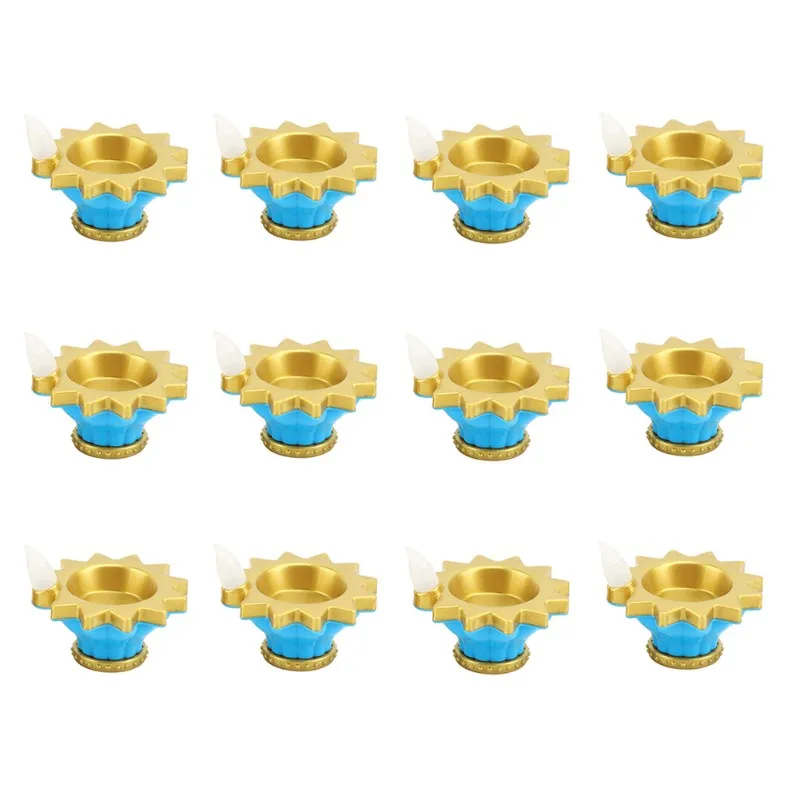 

CQMF-плавающая светодиодная свеча, 12 шт., активируемая водой масляная лампа-индийский стиль, водонепроницаемая Diya для домашнего декора