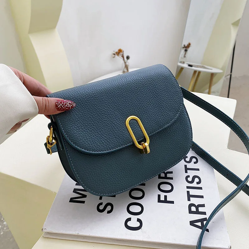 Soft Genuine Leather Women\'s Bag Fashion Simple Commuting Solid Colour Single Shoulder Bag Crossbody Bag Luxury Cow Leather Bag