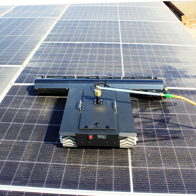 Remote-Control Solar Panel Automated Photovoltaic Panel Scrubbing Robot Galvanized Iron Plate Construction Silver Gray
