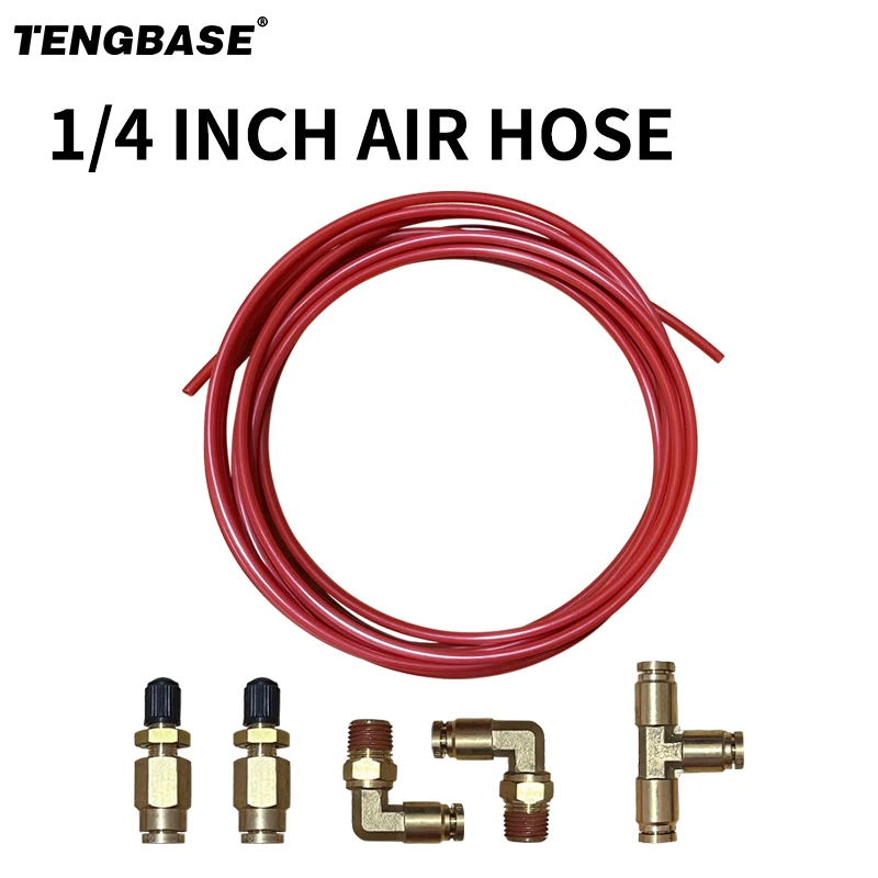 Air Line Kit for Air Spring Bag Suspension with Fittings 30 FT PA Hose Truck Airbag Line with 1/4 NPT DOT Air Fittings