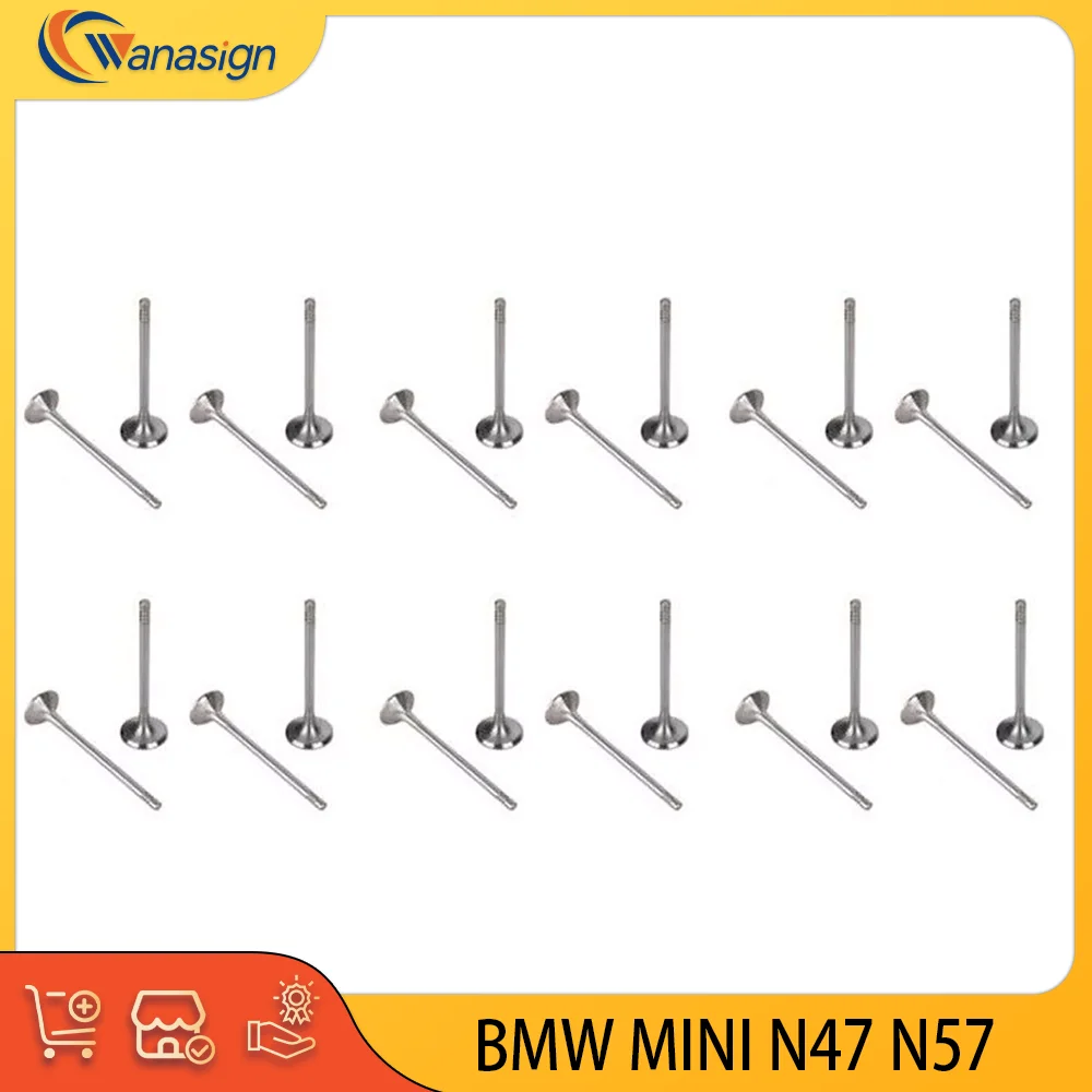 Auto Engine part intake & exhaust valves For ALPINA BMW Mini D3 D4 D5 1 2 3 4 5 6 7 X1 X3 X4 X5 X6 2.0L 3.0L Diesel 2004-2024